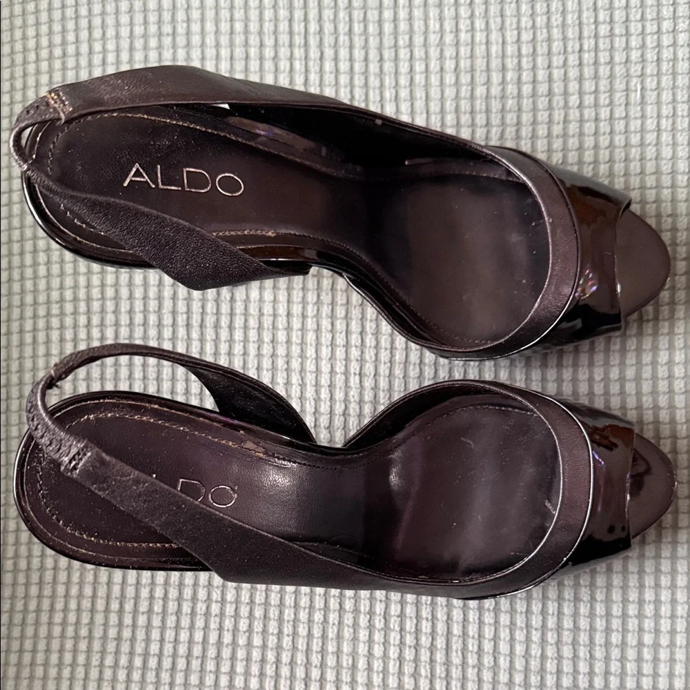 Elegant Black Slingback Heels 5”, Aldo Used - Picture 3 of 16